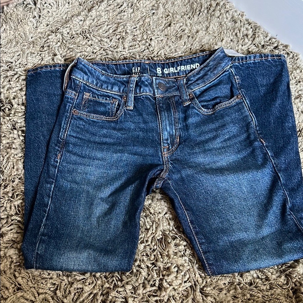 GAP Blue Jeans with Vintage Worn-In Look 8 Slim Girlfriend Fit